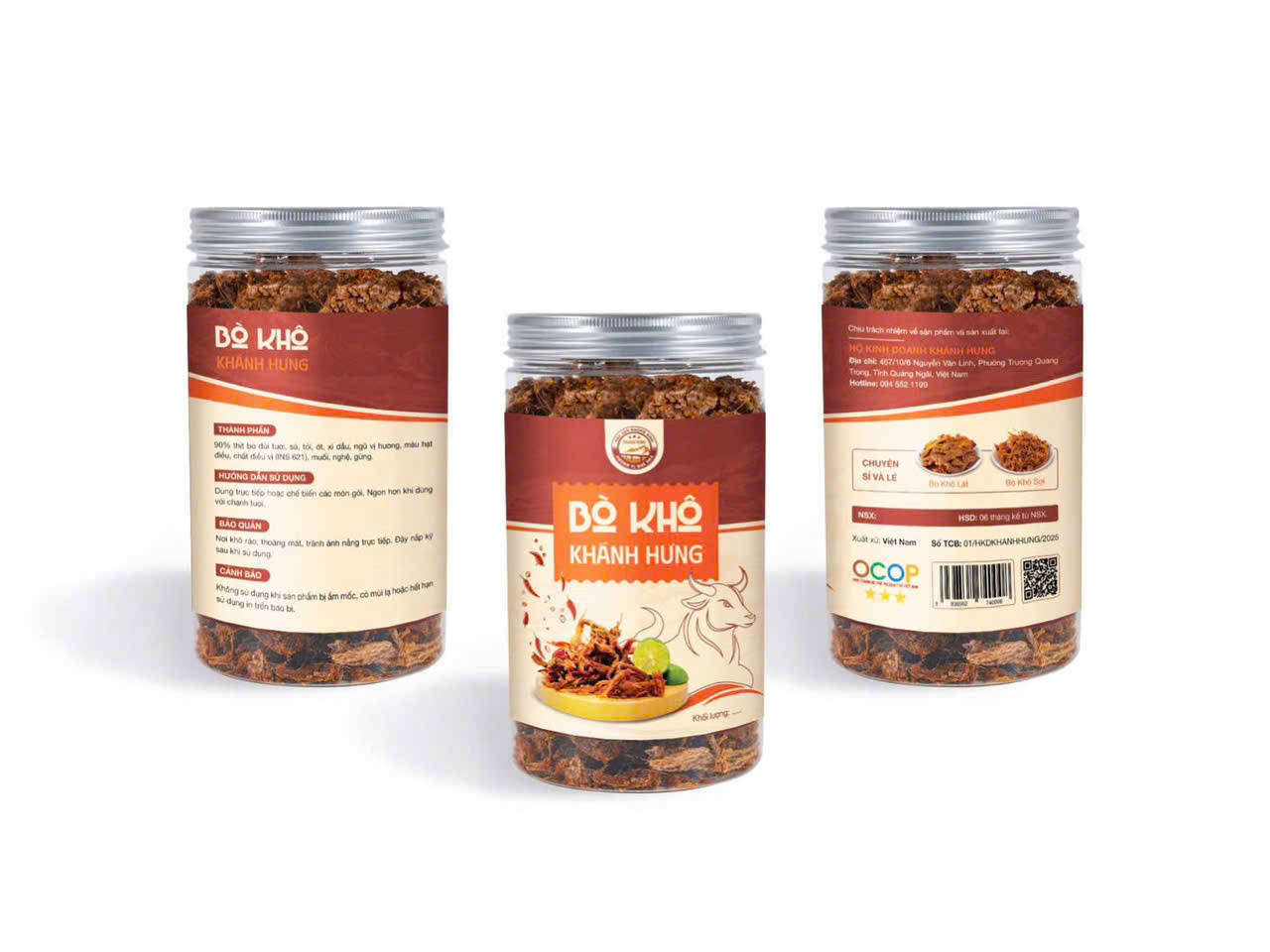 Bò khô Khánh Hưng hộp 500g khô bò sợi ngon, chất lượng